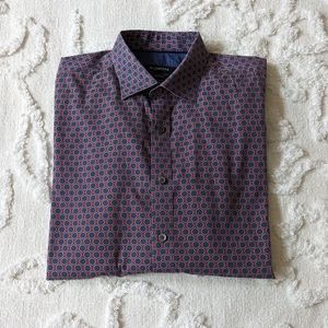 Bugatchi Shaped Fit button down dress shirt, size medium.
